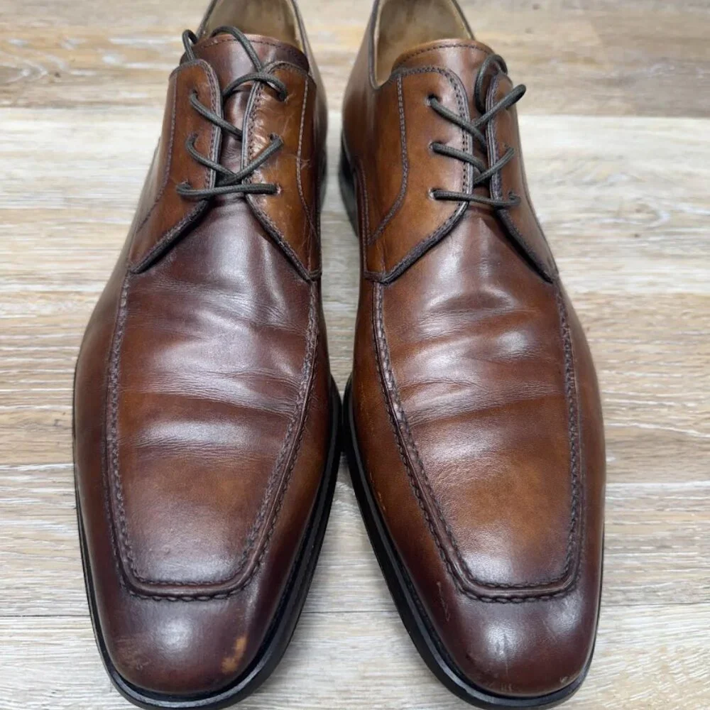 Magnanni Brown Leather Lace Up Oxfords Men's Size 10.5